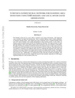 A physics-guided neural network for flooding area detection using SAR
  imagery and local river gauge observations