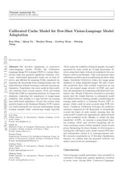 Calibrated Cache Model for Few-Shot Vision-Language Model Adaptation