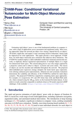 CVAM-Pose: Conditional Variational Autoencoder for Multi-Object
  Monocular Pose Estimation