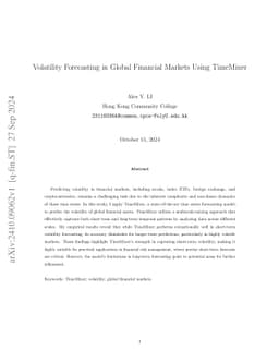 Volatility Forecasting in Global Financial Markets Using TimeMixer