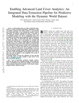 Enabling Advanced Land Cover Analytics: An Integrated Data Extraction
  Pipeline for Predictive Modeling with the Dynamic World Dataset