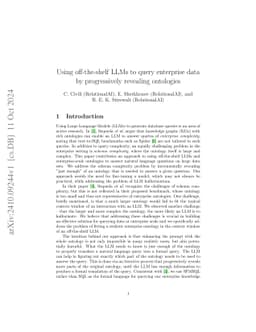 Using off-the-shelf LLMs to query enterprise data by progressively
  revealing ontologies