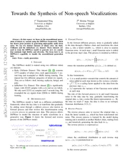 Towards the Synthesis of Non-speech Vocalizations