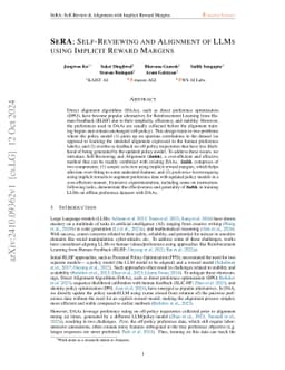 SeRA: Self-Reviewing and Alignment of Large Language Models using
  Implicit Reward Margins