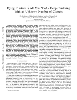 Dying Clusters Is All You Need -- Deep Clustering With an Unknown Number
  of Clusters