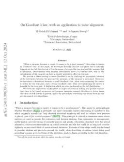 On Goodhart's law, with an application to value alignment