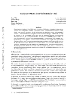 Interpolated-MLPs: Controllable Inductive Bias