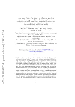 Learning from the past: predicting critical transitions with machine
  learning trained on surrogates of historical data
