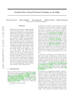 Gradient-Free Neural Network Training on the Edge