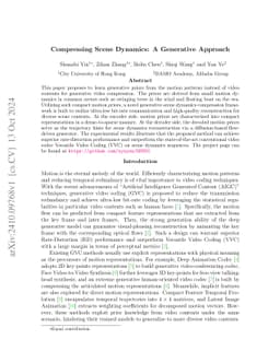 Compressing Scene Dynamics: A Generative Approach