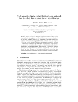 Task Adaptive Feature Distribution Based Network for Few-shot
  Fine-grained Target Classification