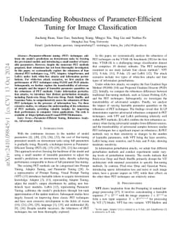 Understanding Robustness of Parameter-Efficient Tuning for Image
  Classification