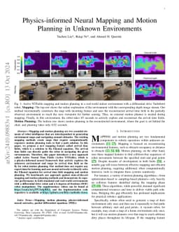 Physics-informed Neural Mapping and Motion Planning in Unknown
  Environments