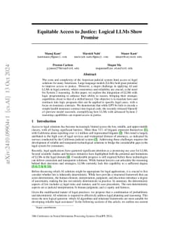 Equitable Access to Justice: Logical LLMs Show Promise