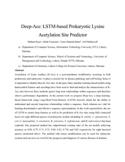Deep-Ace: LSTM-based Prokaryotic Lysine Acetylation Site Predictor