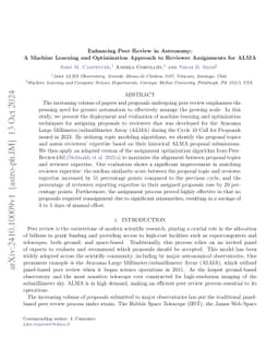 Enhancing Peer Review in Astronomy: A Machine Learning and Optimization Approach to Reviewer Assignments for ALMA