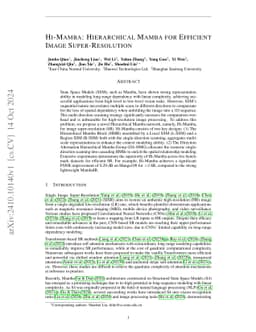 Hi-Mamba: Hierarchical Mamba for Efficient Image Super-Resolution