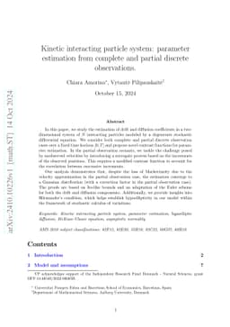 Kinetic interacting particle system: parameter estimation from complete
  and partial discrete observations