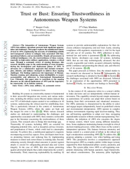 Trust or Bust: Ensuring Trustworthiness in Autonomous Weapon Systems