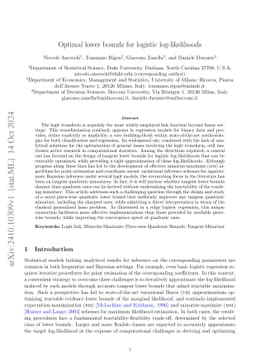 Optimal lower bounds for logistic log-likelihoods