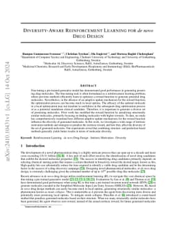 Diversity-Aware Reinforcement Learning for de novo Drug Design