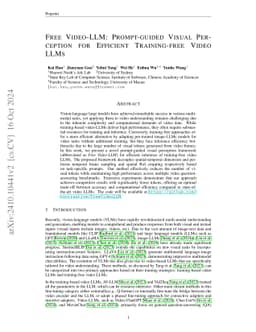 Free Video-LLM: Prompt-guided Visual Perception for Efficient
  Training-free Video LLMs