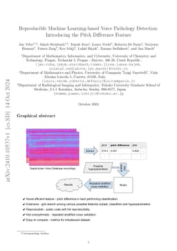 Reproducible Machine Learning-based Voice Pathology Detection: Introducing the Pitch Difference Feature