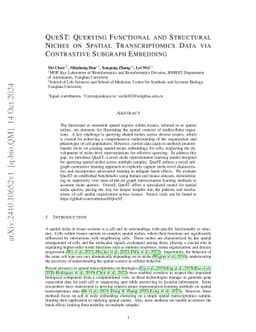 QueST: Querying Functional and Structural Niches on Spatial
  Transcriptomics Data via Contrastive Subgraph Embedding