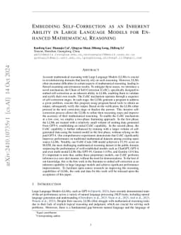 Embedding Self-Correction as an Inherent Ability in Large Language Models for Enhanced Mathematical Reasoning