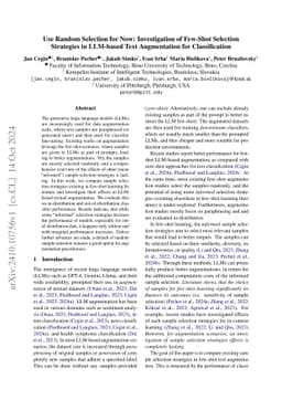 Use Random Selection for Now: Investigation of Few-Shot Selection
  Strategies in LLM-based Text Augmentation for Classification