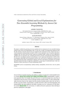 Generating Global and Local Explanations for Tree-Ensemble Learning
  Methods by Answer Set Programming