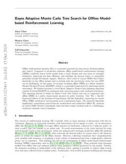 Bayes Adaptive Monte Carlo Tree Search for Offline Model-based
  Reinforcement Learning
