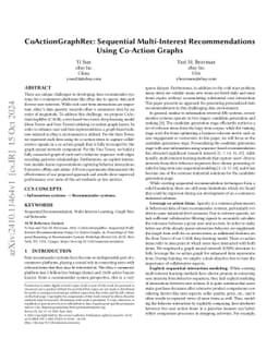 CoActionGraphRec: Sequential Multi-Interest Recommendations Using
  Co-Action Graphs