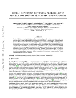 Rician Denoising Diffusion Probabilistic Models For Sodium Breast MRI
  Enhancement