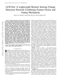LCD-Net: A Lightweight Remote Sensing Change Detection Network Combining
  Feature Fusion and Gating Mechanism