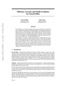 Efficient, Accurate and Stable Gradients for Neural ODEs