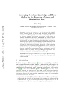 Leveraging Structure Knowledge and Deep Models for the Detection of
  Abnormal Handwritten Text