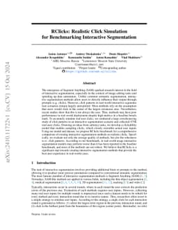 RClicks: Realistic Click Simulation for Benchmarking Interactive
  Segmentation
