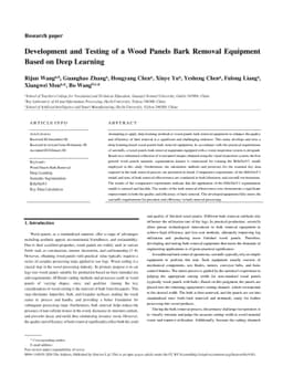 Development and Testing of a Wood Panels Bark Removal Equipment Based on
  Deep Learning
