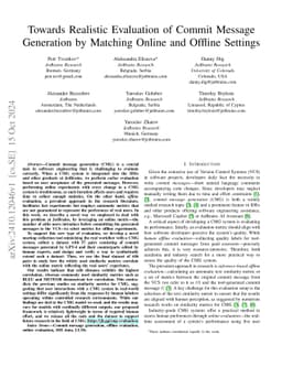Towards Realistic Evaluation of Commit Message Generation by Matching Online and Offline Settings