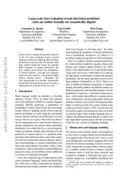 Large-scale cloze evaluation reveals that token prediction tasks are
  neither lexically nor semantically aligned