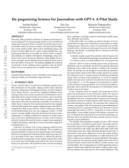 De-jargonizing Science for Journalists with GPT-4: A Pilot Study