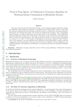Proof of Team Sprint: A Collaborative Consensus Algorithm for Reducing
  Energy Consumption in Blockchain Systems
