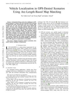 Vehicle Localization in GPS-Denied Scenarios Using Arc-Length-Based Map
  Matching