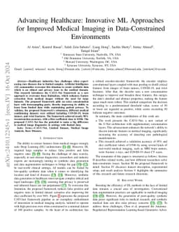 Advancing Healthcare: Innovative ML Approaches for Improved Medical
  Imaging in Data-Constrained Environments