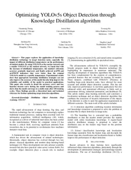 Optimizing YOLOv5s Object Detection through Knowledge Distillation
  algorithm