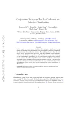 Conjunction Subspaces Test for Conformal and Selective Classification