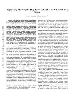 Approaching Metaheuristic Deep Learning Combos for Automated Data Mining