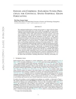 Expand and Compress: Exploring Tuning Principles for Continual
  Spatio-Temporal Graph Forecasting