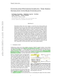 Constrained Posterior Sampling: Time Series Generation with Hard
  Constraints